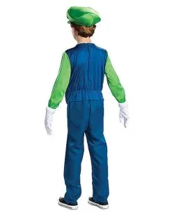 Spirit Halloween Kids Luigi Costume Deluxe- Mario Bros. -Halloween Shop 01196583 b