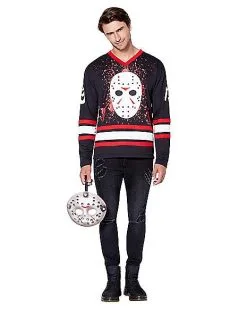 Spirit Halloween Jason Voorhees Hockey Jersey - Friday The 13th -Halloween Shop 01405588 c