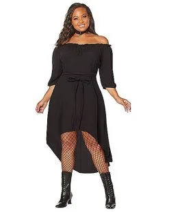Spirit Halloween Adult Black Peasant Plus Size Dress