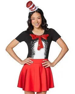 Spirit Halloween Adult Cat In The Hat Costume Kit - Dr. Seuss -Halloween Shop 01532381 c