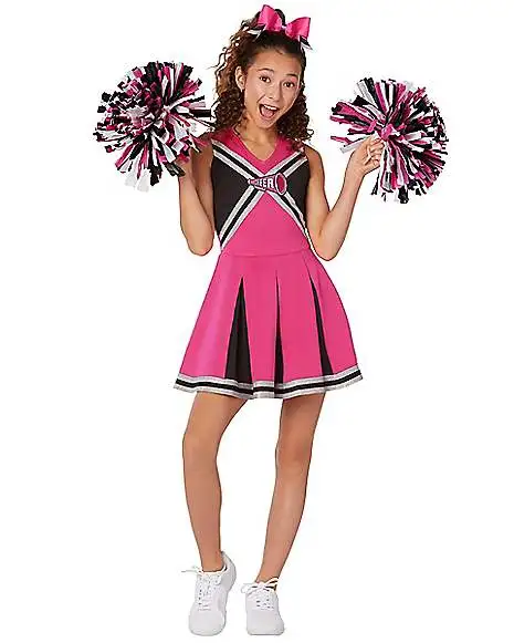 Spirit Halloween Kids Pink Cheerleader Costume 3 Spirit Halloween Kids Pink Cheerleader Costume