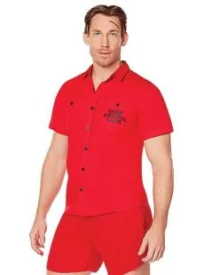 Spirit Halloween Adult Camp Crystal Lake Button Down Shirt - Friday The 13th