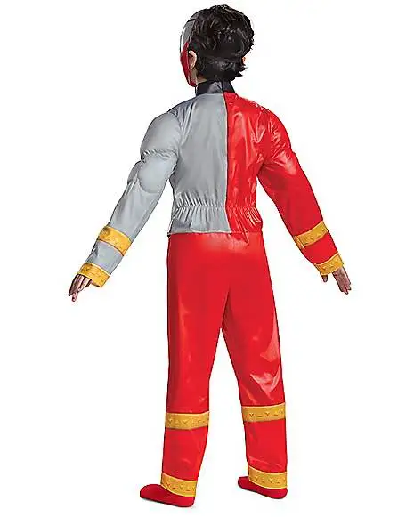 Spirit Halloween Kids Red Ranger Muscle Costume - Power Rangers Dino Fury 4 Spirit Halloween Kids Red Ranger Muscle Costume - Power Rangers Dino Fury - Image 2