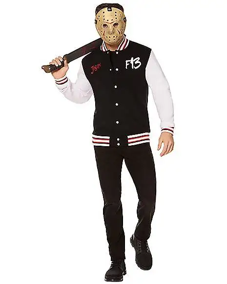 Spirit Halloween Adult Jason Voorhees Varsity Jacket - Friday The 13th 4 Spirit Halloween Adult Jason Voorhees Varsity Jacket - Friday The 13th - Image 2