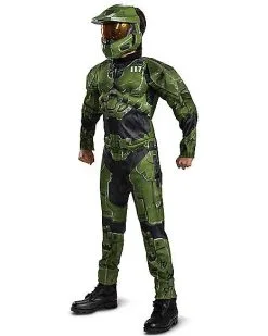 Spirit Halloween Kids Master Chief Muscle Costume - Halo Infinite -Halloween Shop 07653280 c